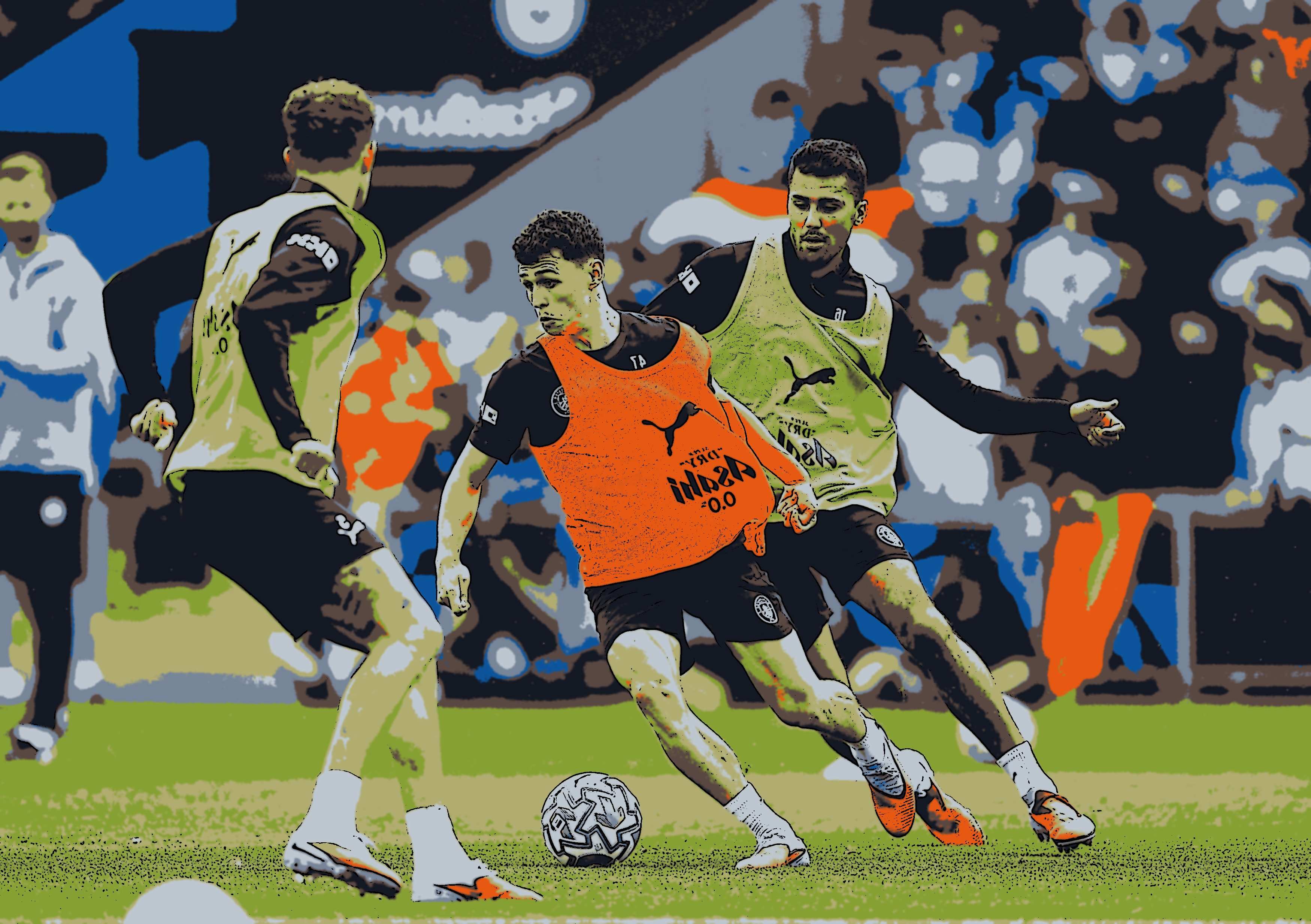 Man City Midfielder Rodri tratando con el...